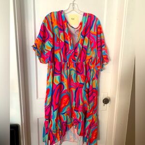 Woman’s Dress Plus Size - Multi Colored neon / vibrant colors.